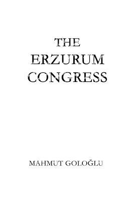 bokomslag The Erzurum Congress