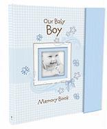 Christian Art Gifts Boy Baby Book of Memories Blue Keepsake Photo Album Our Baby Boy Memory Book Baby Book with Bible Verses, the First Year 1