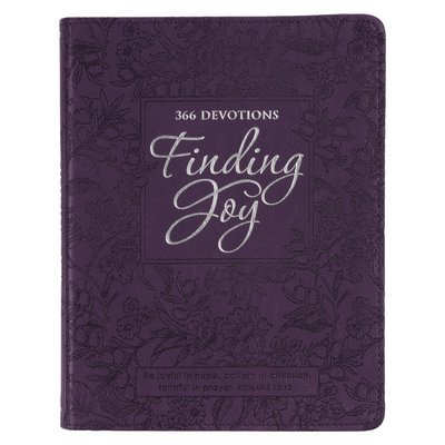 Finding Joy - 366 Devotions, Purple Floral Faux Leather Devotional for Women 1