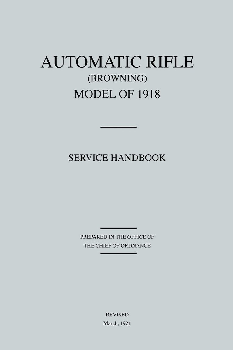 Automatic Rifle Browning, Model of 1918 1