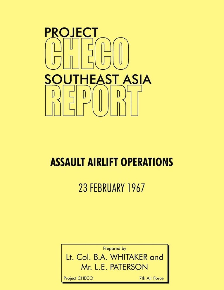 Project CHECO Southeast Asia Study 1