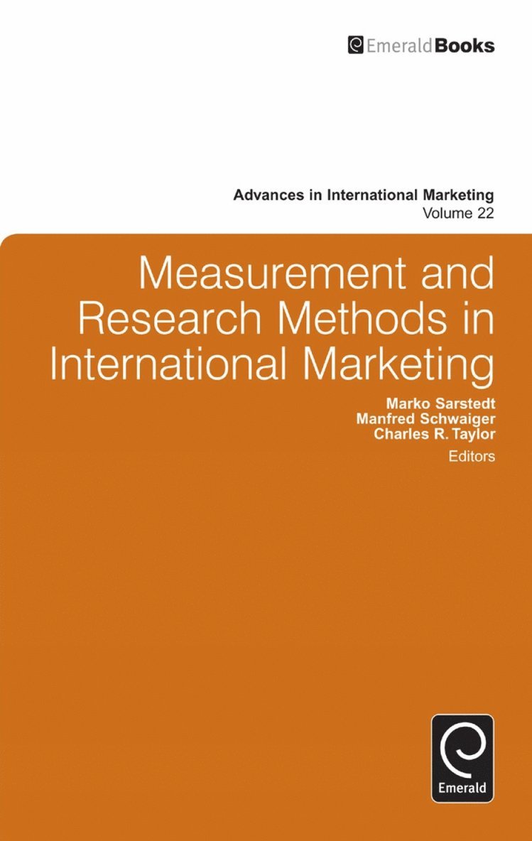 Marko Sarstedt, Manfred Schwaiger, Charles R. Taylor - Measurement and Research Methods in International Marketing, Inbunden