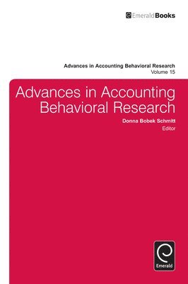 bokomslag Advances in Accounting Behavioral Research