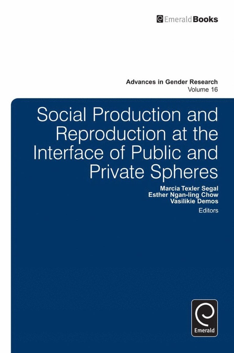 Marcia Texler Segal, Esther Ngan-Ling Chow, Vasilikie (Vicky) Demos - Social Production and Reproduction at the Interface of Public and Private Spheres, Inbunden