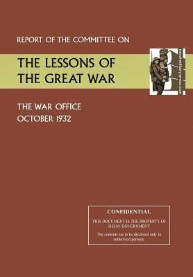 bokomslag Report of the Committee on the Lessons of the Great War