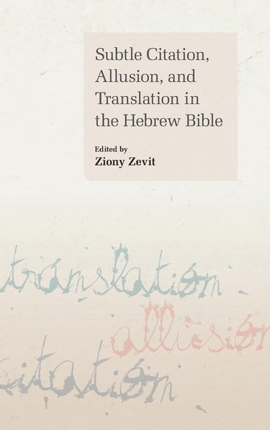 bokomslag Subtle Citation, Allusion and Translation in the Hebrew Bible