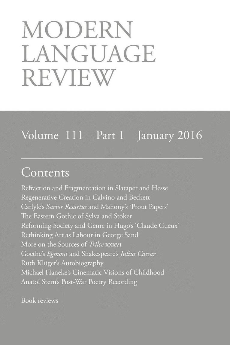 Modern Language Review (111