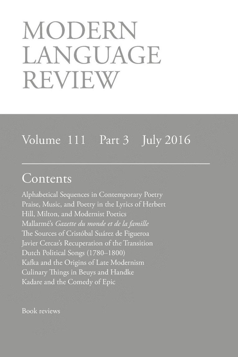 D F Connon, D. F. Connon - Modern Language Review (111, Häftad