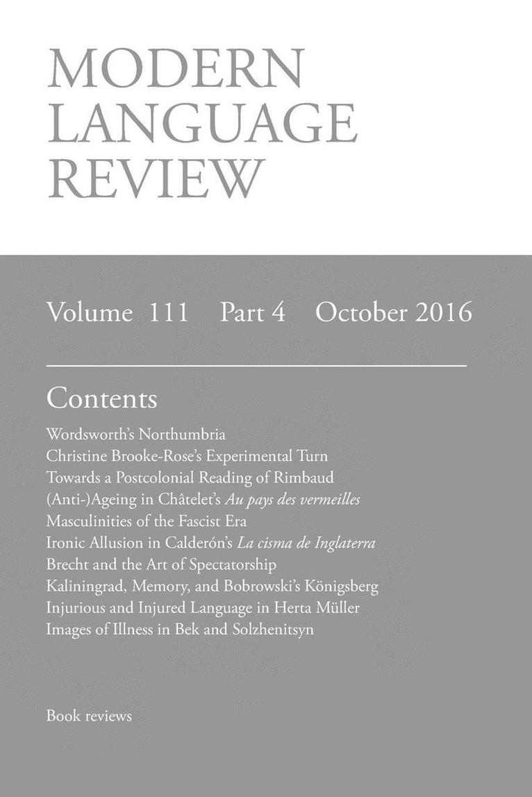 Modern Language Review (111 1