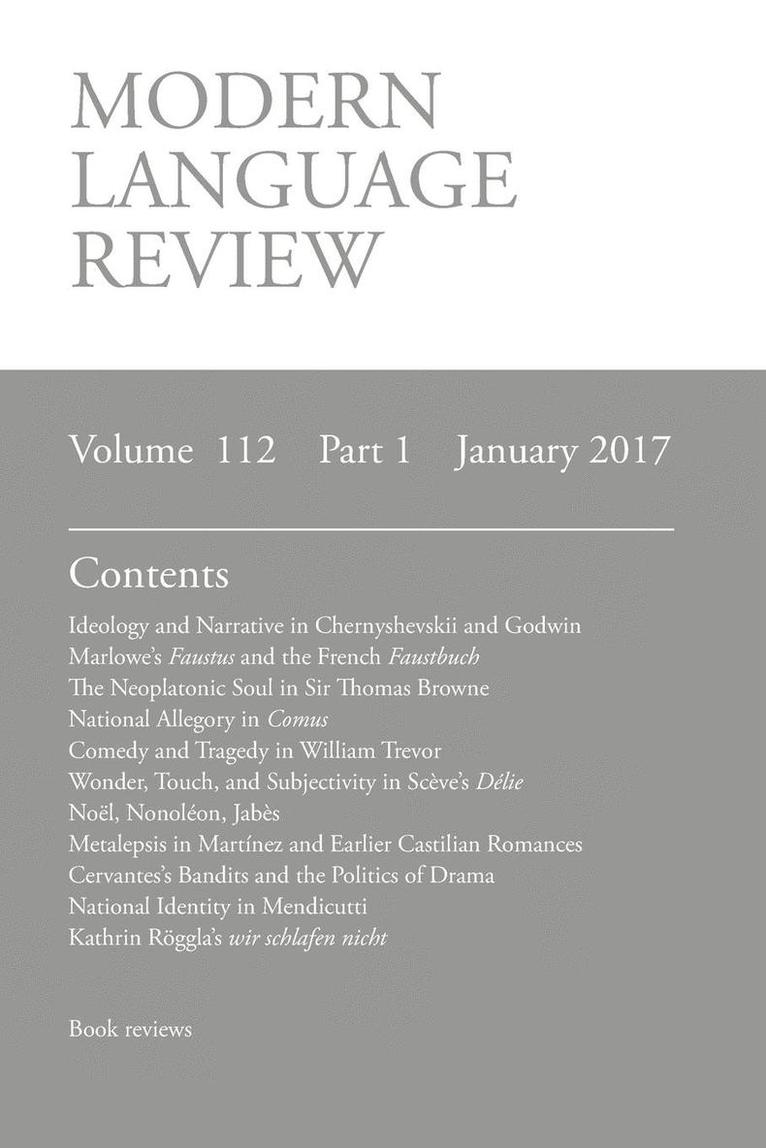 D F Connon, D. F. Connon - Modern Language Review (112, Häftad
