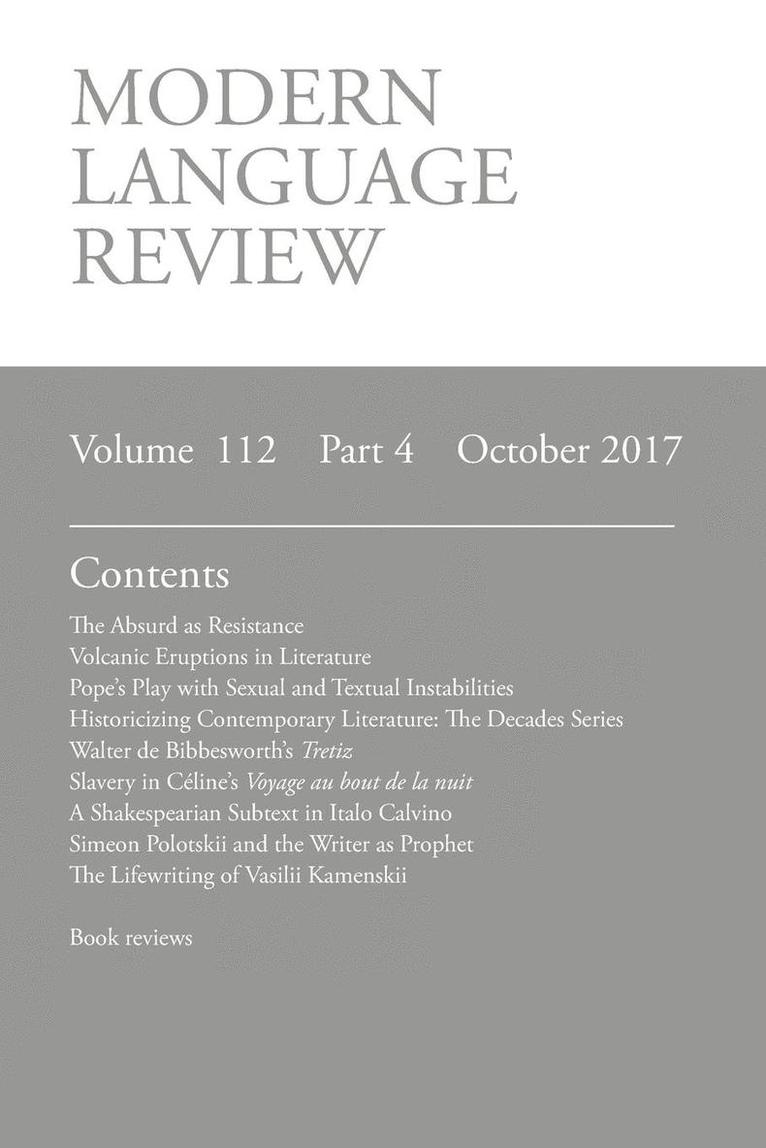 D. F. Connon - Modern Language Review (112, Häftad