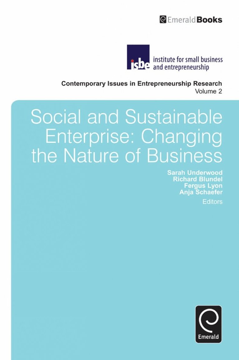 Sarah Underwood, Richard Blundel, Fergus Lyon - Social and Sustainable Enterprise, Inbunden
