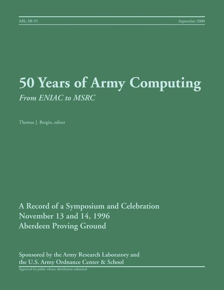 50 Years of Army Computing 1