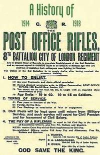 bokomslag History of the Post Office Rifles, 8th Battalion City of London Regiment 1914 to 1918
