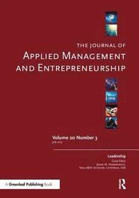 bokomslag The Journal of Applied Management and Entrepreneurship Vol. 20 Issue 3: A Special Issue on Leadership