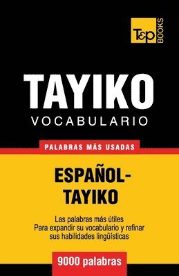 bokomslag Vocabulario español-tayiko - 9000 palabras más usadas