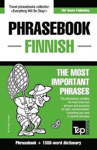 bokomslag English-Finnish phrasebook and 1500-word dictionary