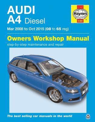 bokomslag Audi A4 Diesel (Mar 08 - Oct 15) Haynes Repair Manual 08 to 65