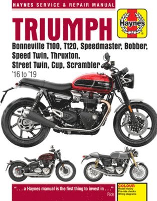 Triumph Bonneville T100, T120, Speedmaster, Bobber, Speed Twin, Thruxton, Street Twin, Cup, Scrambler (16 to 19) 1