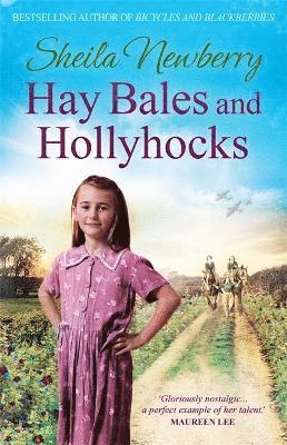 Hay Bales and Hollyhocks 1