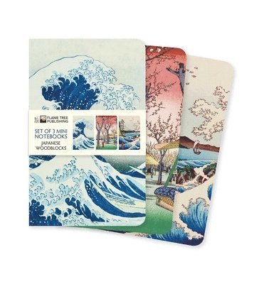 bokomslag Japanese Woodblocks Set of 3 Mini Notebooks