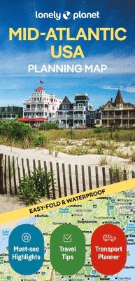bokomslag Lonely Planet Mid-Atlantic USA Planning Map