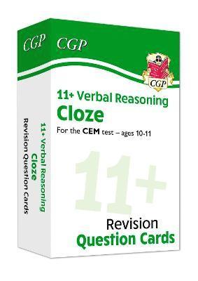 bokomslag 11+ CEM Revision Question Cards: Verbal Reasoning Cloze - Ages 10-11