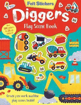 bokomslag Felt Stickers Diggers Play Scene Book