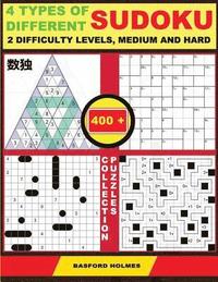 bokomslag 4 Types of Different Sudoku. 2 Difficulty Levels, Medium and Hard. 400 Collection Puzzles: Lighthouse Battleship - Yajilin - Calcudoku - Tridoku. Lots