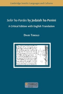 David Torollo - Sefer ha-Pardes by Jedaiah ha-Penini, Häftad