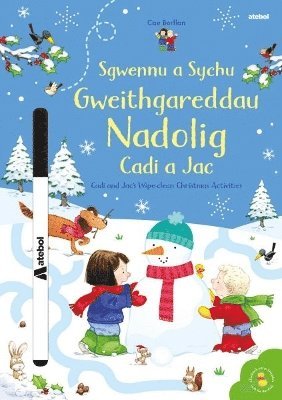 bokomslag Sgwennu a Sychu - Gweithgareddau Nadolig Cadi a Jac / Cadi and Jac's Wipe-clean Christmas Activities