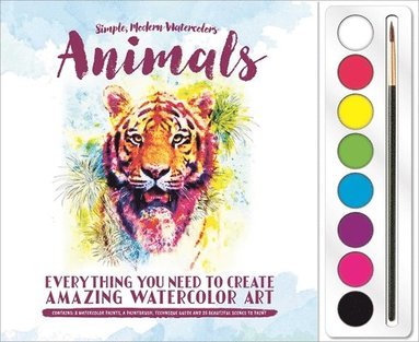 bokomslag Animals: Watercolor Paint Set: Set Includes 8 Watercolor Paints and Paintbrush Plus 25 Beautiful Scenes to Paint