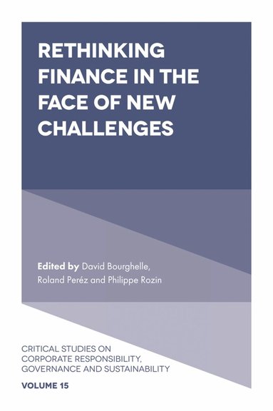 David Bourghelle, Roland Pérez, Philippe Rozin - Rethinking Finance in the Face of New Challenges, Inbunden