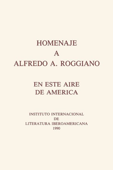 Keith McDuffie, Rose Minc - Homenaje a Alfredo A. Roggiano, Häftad
