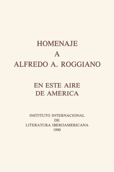 bokomslag Homenaje a Alfredo A. Roggiano