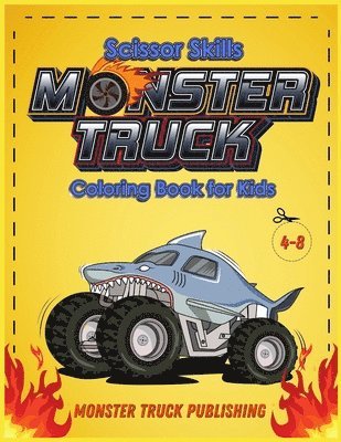 Monster Trucks Scissors Skills coloring book for kids 4-8 1