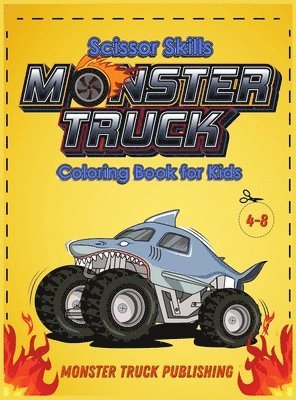 Monster Trucks Scissors Skills coloring book for kids 4-8 1