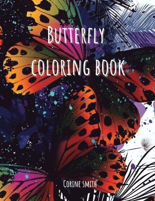 Adult coloring book - Flower with butterflies 1