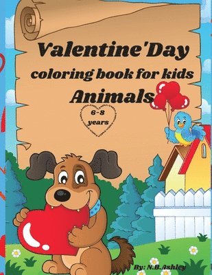 Valentine's day colorink book for kids animals 1