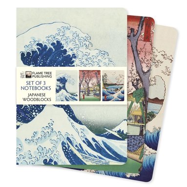 Skrivhäfte A5 linjerad 3-pack Japanese Woodblocks