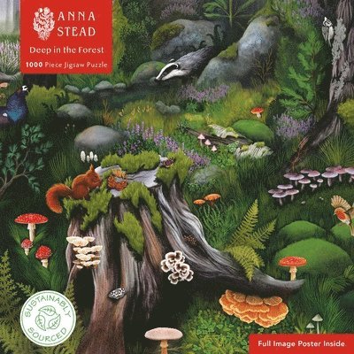 Adult Sustainable Jigsaw Puzzle Anna Stead: Deep in the Forest: 1000-Pieces. Ethical, Sustainable, Earth-Friendly 1
