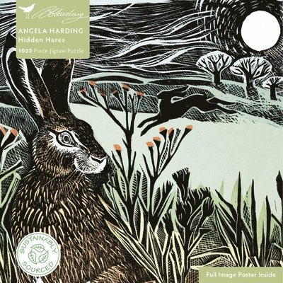 Adult Sustainable Jigsaw Puzzle Angela Harding: Hidden Hares 1