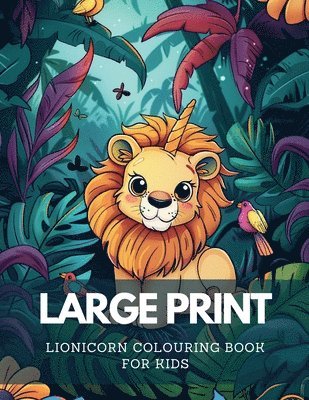 bokomslag Large Print Lionicorn Colouring Book For Kids