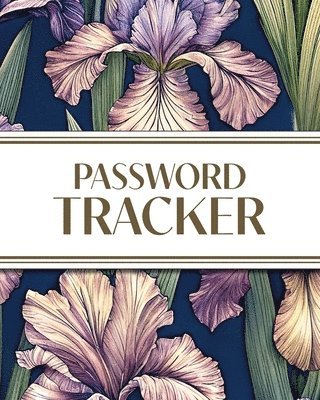 bokomslag XL Large Print Password Tracker (Purple Irises on Navy)