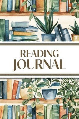 Reading Journal (Watercolor Bookshelves with Potted Plants)