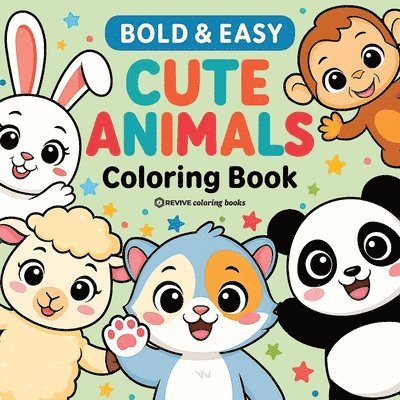 Revive Coloring Books - Bold & Easy Cute Animals Coloring Book, Häftad