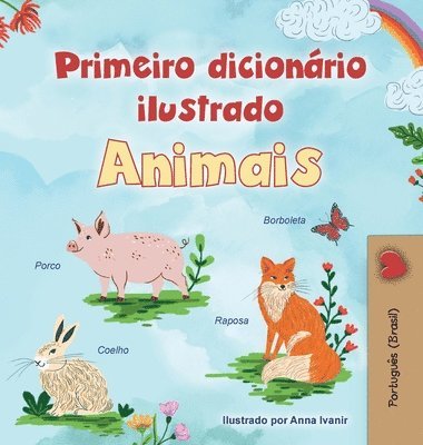 Kidkiddos Books - First Picture Dictionary - Animals (Portuguese Brazilian Children's Book), Inbunden
