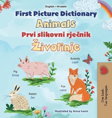 Kidkiddos Books - First Picture Dictionary - Animals (English Croatian Bilingual Children's Book), Inbunden