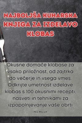 bokomslag Najboljsa kuharska knjiga za izdelavo klobas