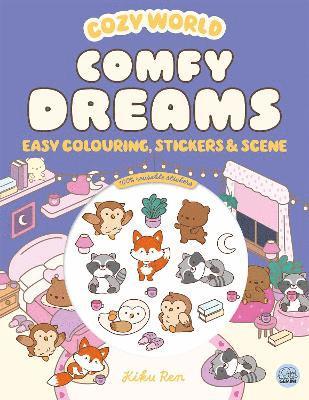 bokomslag Cozy World Comfy Dreams: Easy Colouring and Sticker Scene for Teens, Young Adults and Adults